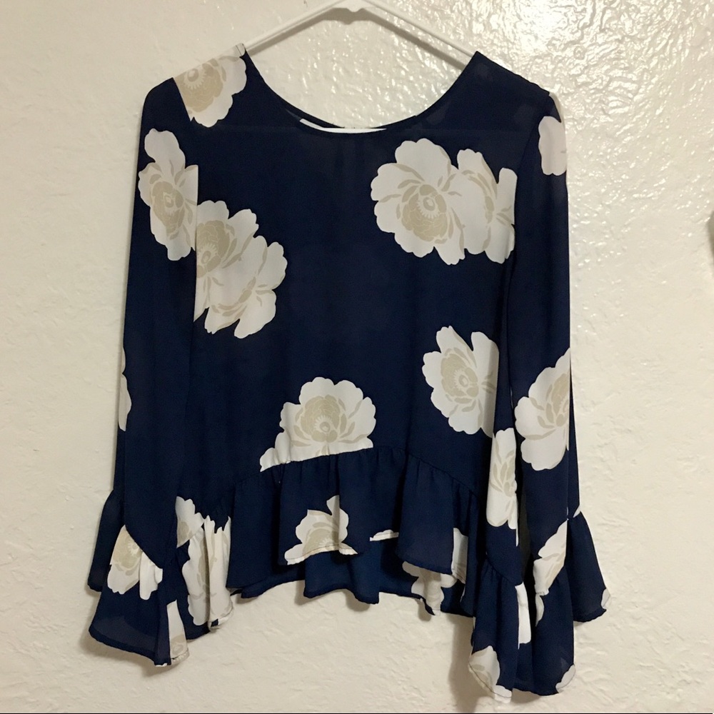 Floral Ruffle Blouse